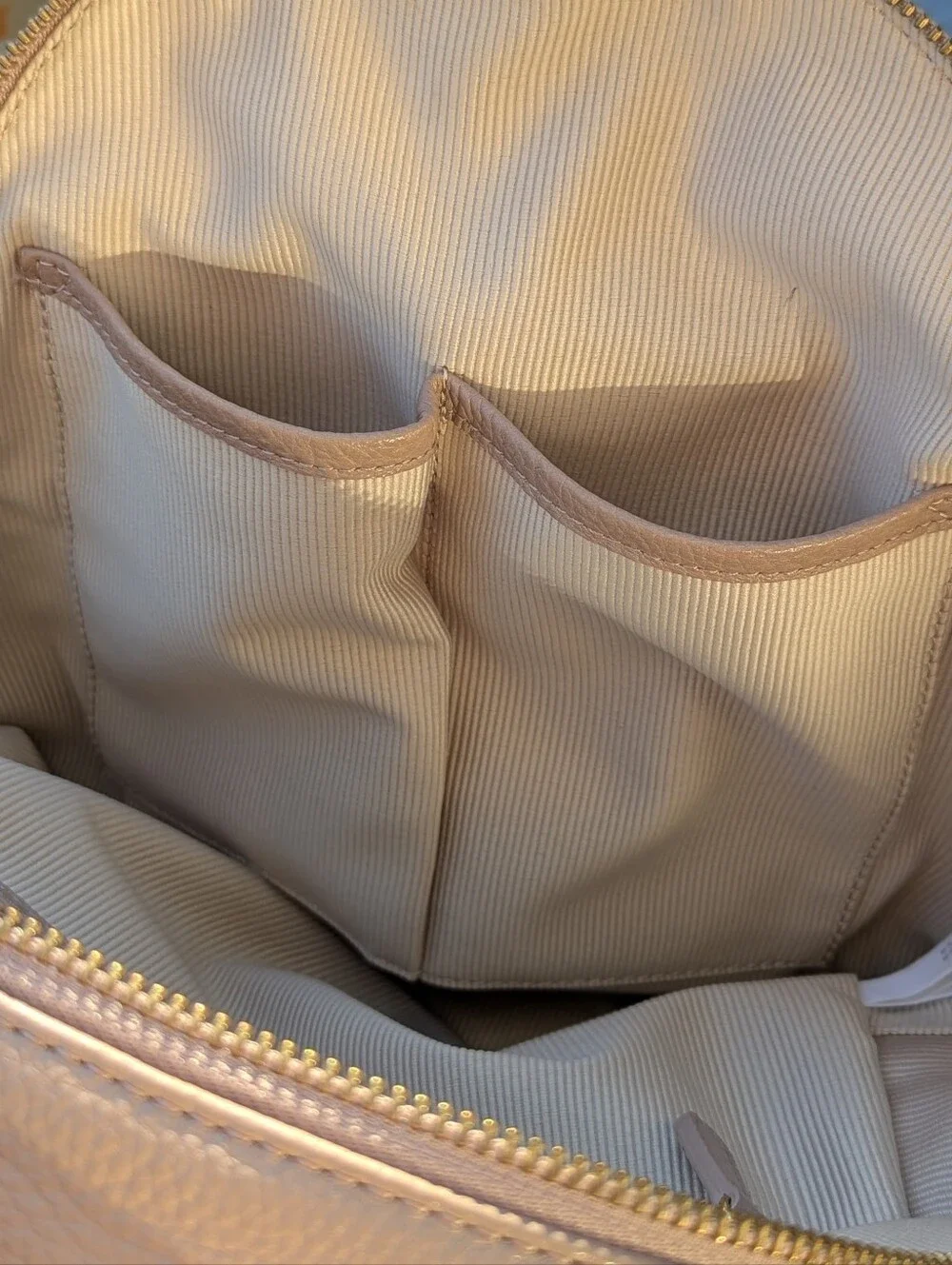 Radley London | Fountain Road Pebbled Leather Backpack Dusty Pink Beige